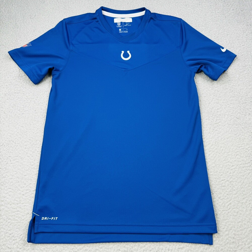 INDIANAPOLIS COLTS Shirt Womens Small Blue Nike DriFit Team Issue Casey Foyt